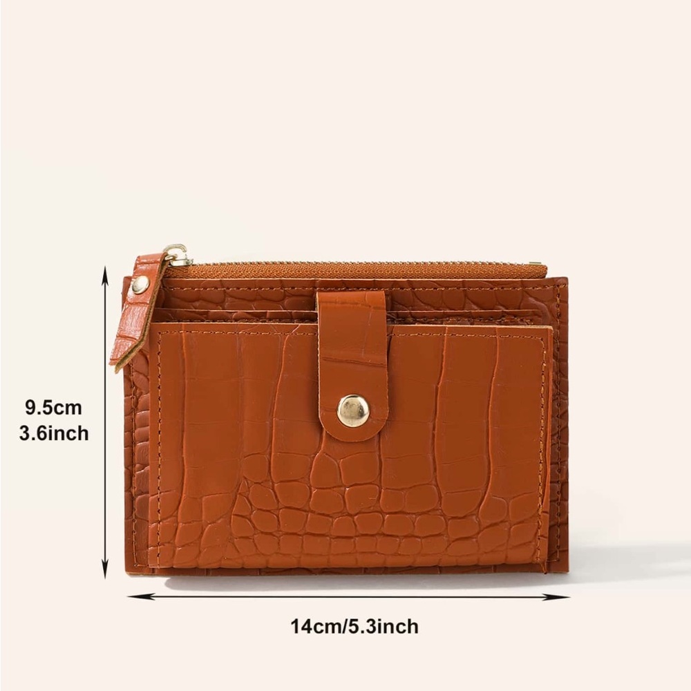 ⚠️Clearance Brown Leather Wallet With Zipper and Card Slots - Picture 5 of 5